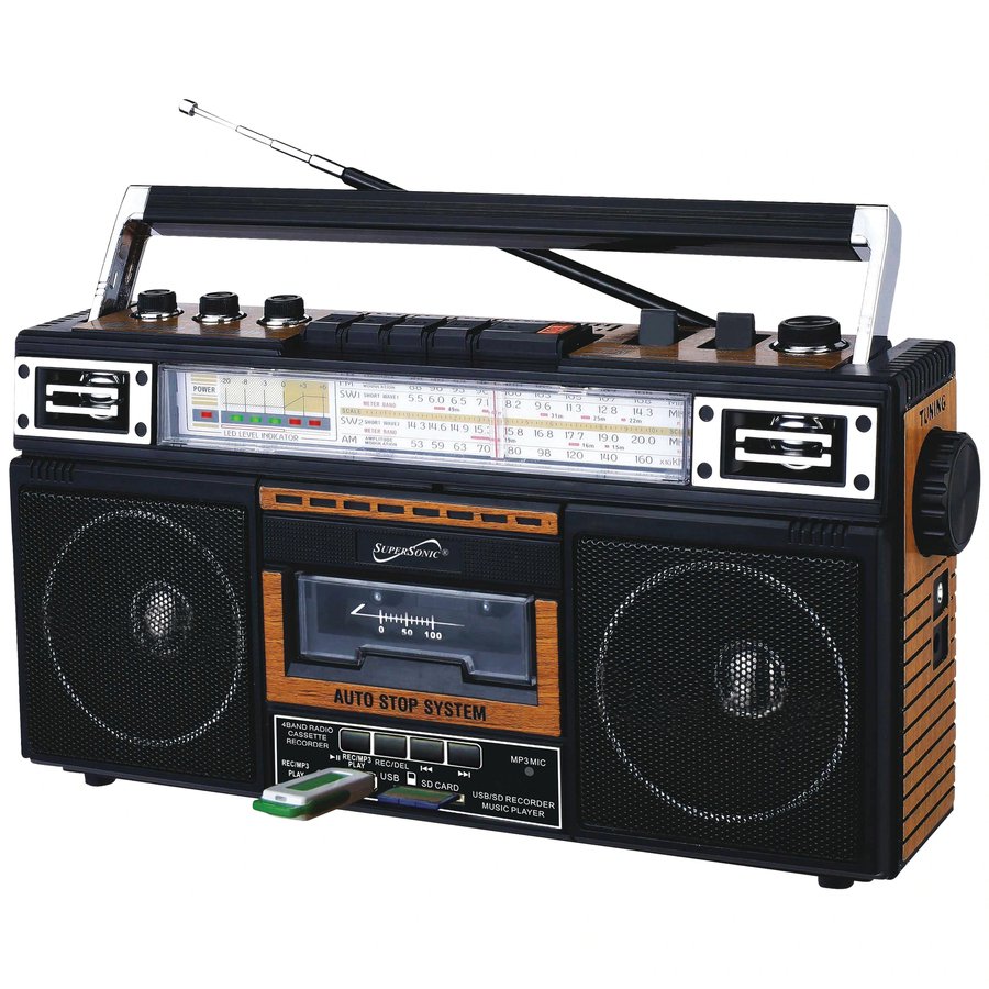 Supersonic 4 Band Radio & Cassette Player + Cassette To Mp3 Converter & Bluetooth