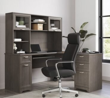 Magellan 59"W L-Shape Corner Computer Desk, Gray