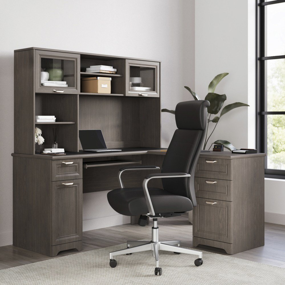 Magellan 59"W L-Shape Corner Computer Desk, Gray