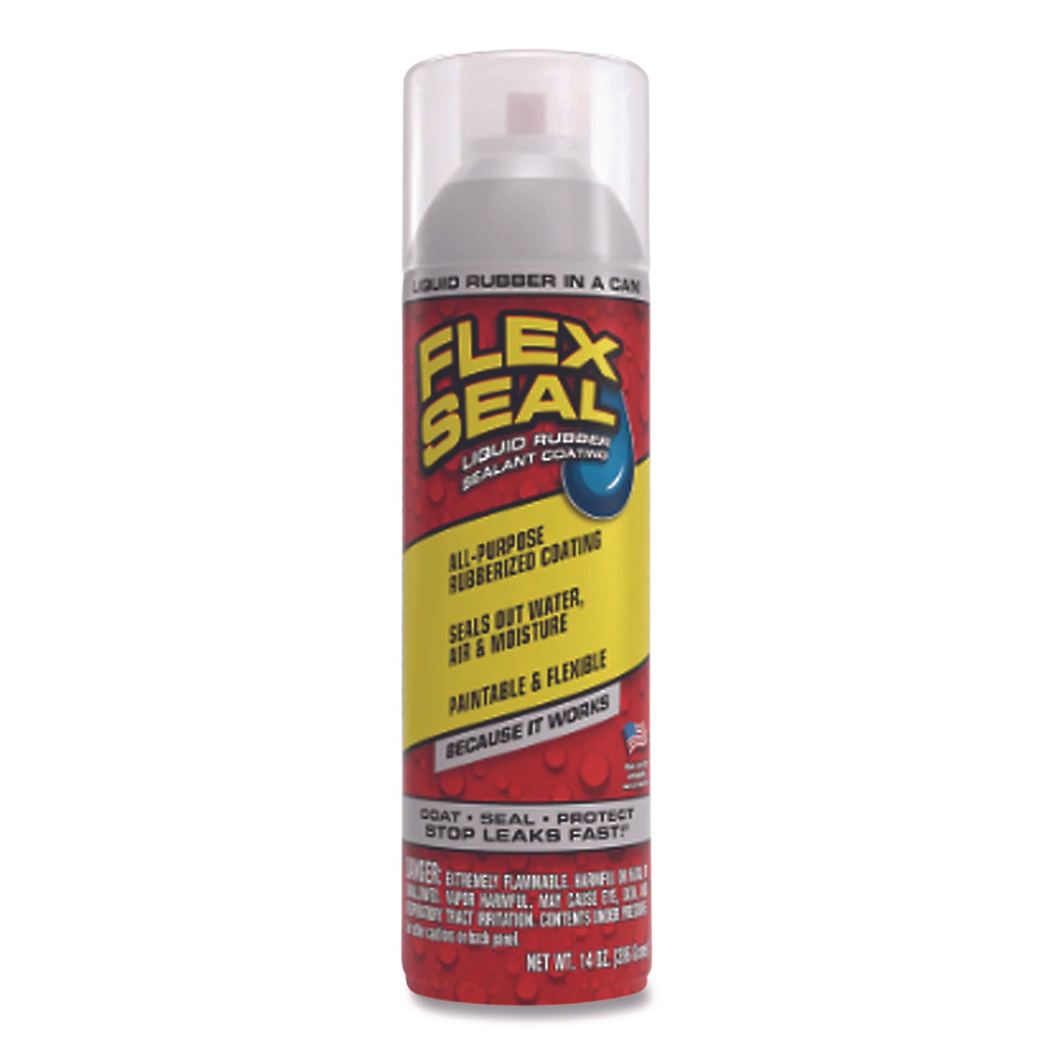 Flex Seal Liquid Rubber Sealant Coating Spray, 14 oz Spray, Clear