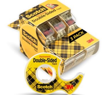 Scotch Double Sided Tape, Permanent, 3 Tape Rolls, 1/2 in x 250 in, Home Office Supplies and School Supplies for College and Classrooms