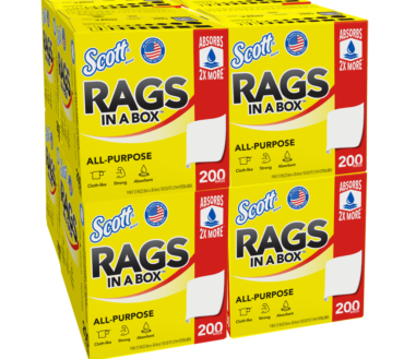 Scott Rags In A Box, 9" x 12" Sheet Size, White, Box Of 200 Rags