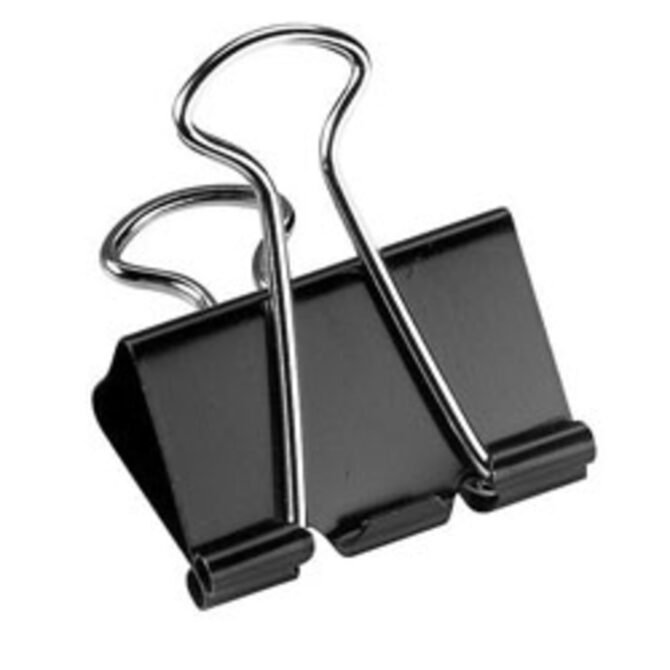 Binder Clips, Medium, 1-1/4" Wide, 5/8" Capacity, Black, Pack Of 24