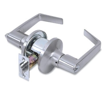 Tell Light Duty Commercial Entry Lever Lockset, Satin Chrome Finish