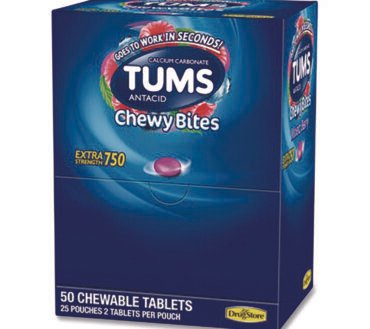 Lil' Drugstore TUMS Antacid Chewy Bites, 2 Tablets/Pouch, 25 Pouches/Box