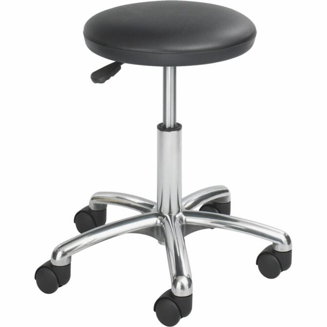 Safco Economy Lab Stool, Black/Chrome