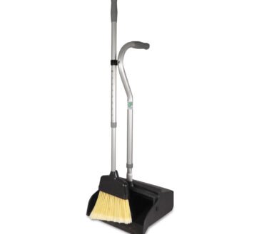 Unger Telescopic Ergo Dust Pan with Broom, 12w x 45h, Metal, Gray/Silver