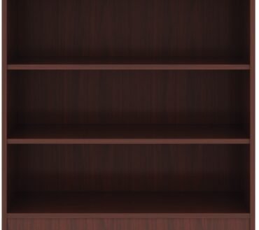Lorell 36"H 3-Shelf Bookcase, Mahogany