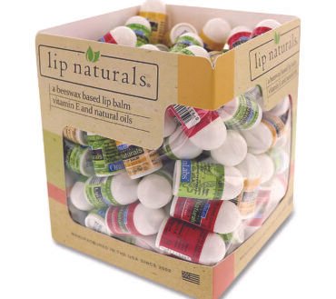 Lip Naturals Assorted Flavors Lip Balm, Bing Cherry, Tea Tree Mint, Vanilla Bean, 0.1 oz Tube, 100/Box