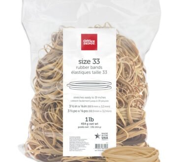 Rubber Bands, #33, 3-1/2" x 1/8", Crepe, 1-Lb Bag