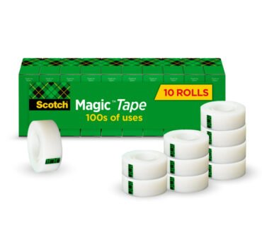 Scotch Magic Tape, Invisible, 10 Tape Rolls, 3/4 in x 1000 in, Home Office Supplies and School Supplies for College and Classrooms