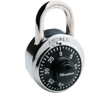Master Lock Combination Padlock, Black/Chrome