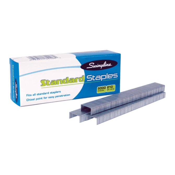 Swingline Standard Staples, 1/4", Full Strip, Box Of 5,000