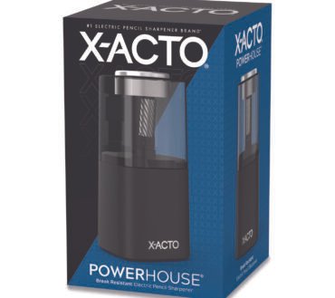 X-ACTO Model 1799 Powerhouse Office Electric Pencil Sharpener, AC-Powered, 3 x 3 x 7, Black/Silver/Smoke