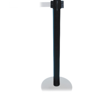 Tatco Adjusta-Tape Black Crowd Control Stanchions, 40"H, Black, Box Of 2