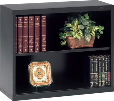 Tennsco Welded 2 Shelf Modular Shelving Bookcase, 28"H x 34-1/2"W x 13-1/2"D, Black