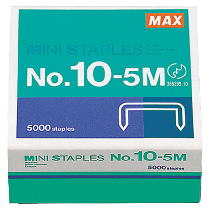 MAX Mini Staples, HD-10DF, 3/8"