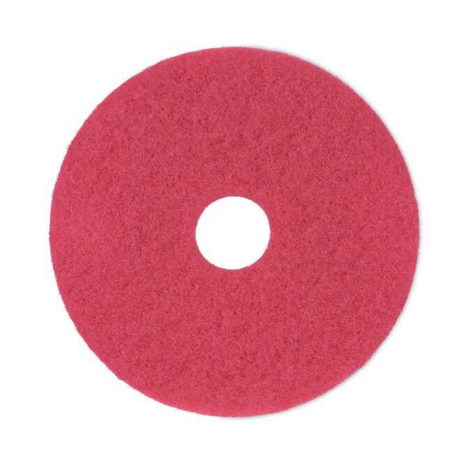 Boardwalk Buffing Floor Pads, 16" Diameter, Red, 5/Carton