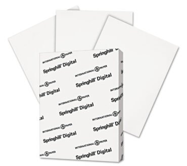 Springhill Digital Index White Card Stock, 92 Bright, 90 lb Index Weight, 8.5 x 11, White, 250/Pack