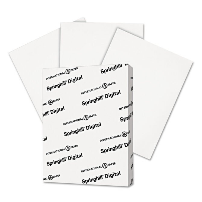 Springhill Digital Index White Card Stock, 92 Bright, 90 lb Index Weight, 8.5 x 11, White, 250/Pack