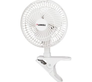 Lorell 6" Personal Clip-On Fan, Light Gray