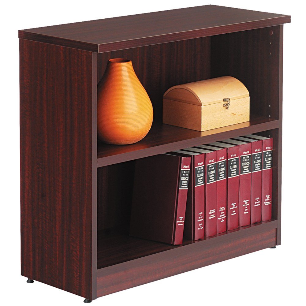 Alera Valencia 30″H 2-Shelf Bookcase/Storage Cabinet, Mahogany