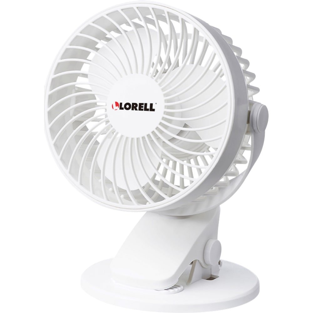 Lorell USB Personal Fan - 127 mm Fan Diameter - 2 Speed - Breeze Mode, Quiet, Adjustable Tilt Head - 7.7" Height x 5.8" Width - White