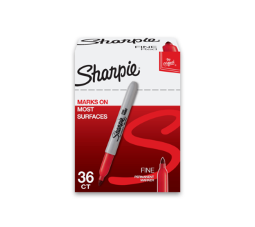 Sharpie Permanent Fine-Point Markers, Red, Pack Of 36