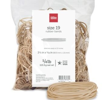 Rubber Bands, #19, 3-1/2" x 1/16", Crepe, 1/4 Lb. Bag