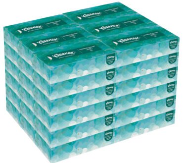 Kleenex Professional Facial Tissue for Business, Flat Tissue Boxes, 2-Ply, White, 100 Tissues Per Box, Carton Of 36 Boxes
