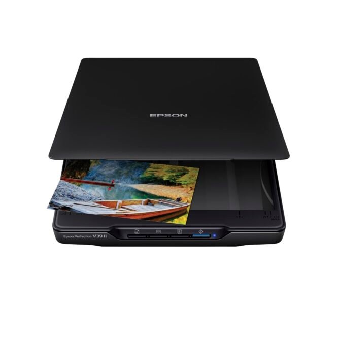Epson Perfection V39 II Color Photo And Document Flatbed Scanner, Black, B11B268201