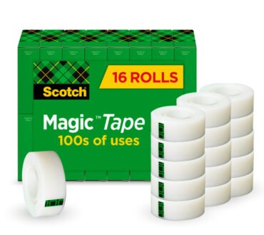 Scotch Magic Tape, Invisible, 16 Tape Rolls, 3/4 in x 1000 in, Home Office Supplies and School Supplies for College and Classrooms